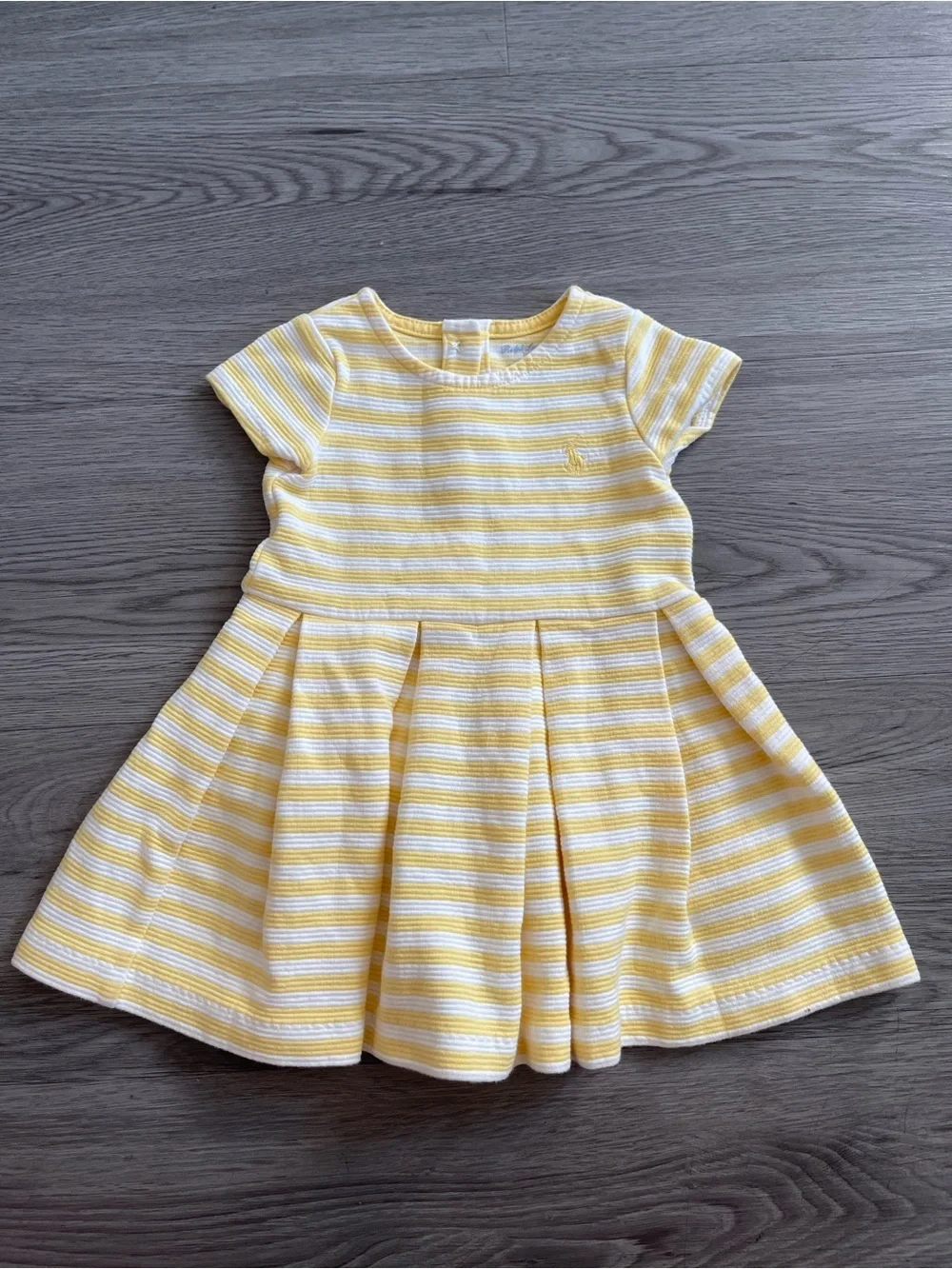 Ralph Lauren Yellow and White Striped Girls' dress 9M